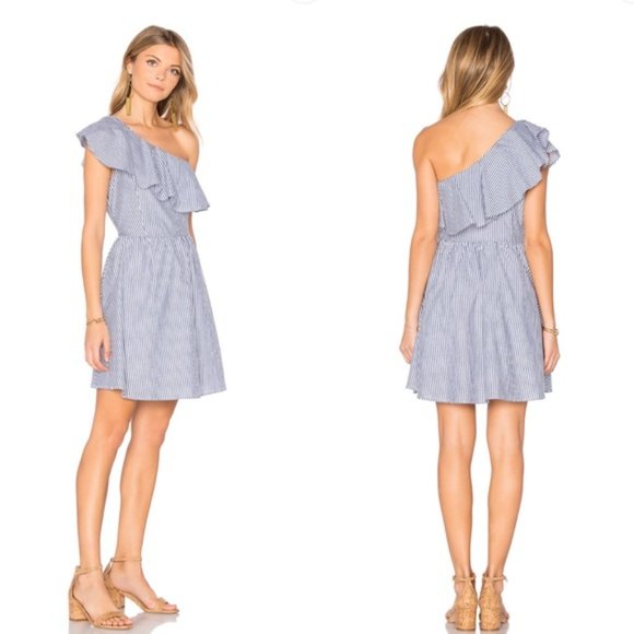 J.O.A Stripe One Shoulder Dress - Picture 2 of 8